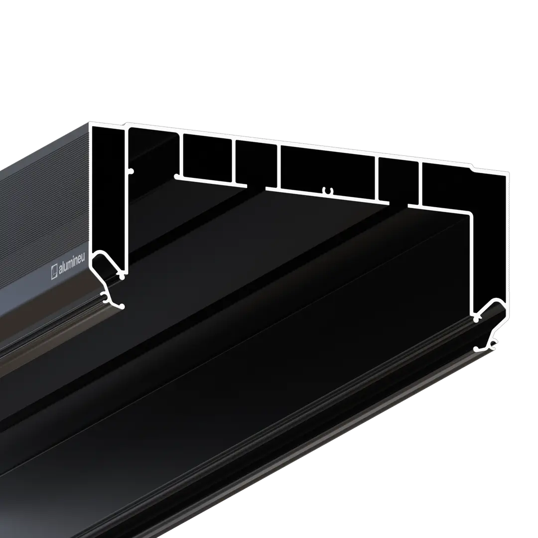 Profil CURTINA X405 M, Schwarz matt, Detailansicht