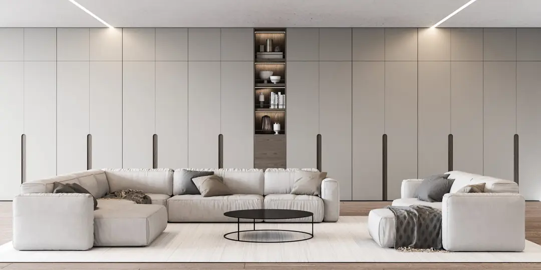 Lineare Beleuchtung in einer Spanndecke – funktional für minimalistische Innenräume